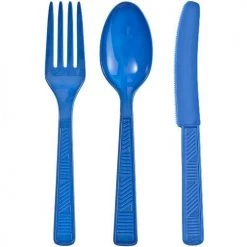 King Zak Plastic Solid Color Party Combo Cutlery