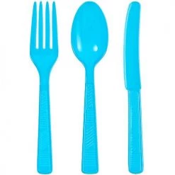 King Zak Plastic Solid Color Party Combo Cutlery