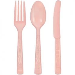 King Zak Plastic Solid Color Party Combo Cutlery