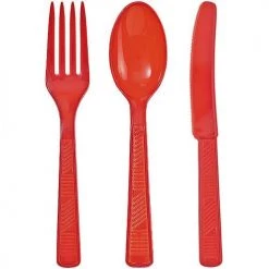 King Zak Plastic Solid Color Party Combo Cutlery
