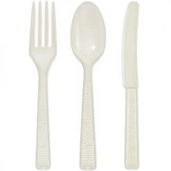King Zak Plastic Solid Color Party Combo Cutlery