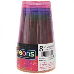 King Zak Plastic Neon TumblerSize Options: 9oz Tumbler And 10oz Tumbler Everyday Tableware