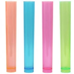 King Zak Everyday Tableware Plastic Neon 1.5oz Shot Tube Shot
