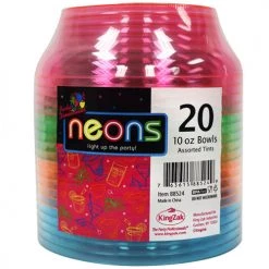 King Zak Plastic Neon TablewareSize Options: 9inch Plate, 6inch Plate, 10oz Bowl, And 6oz Bowl Tabletop