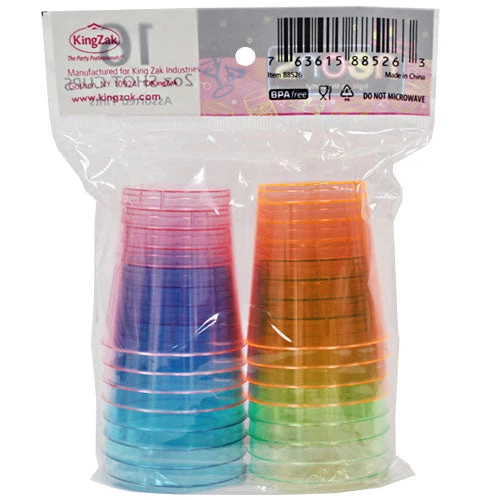 King Zak Plastic Neon 2oz Tumble Everyday Tableware 4 King Zak Plastic Neon 2oz Tumble Everyday Tableware