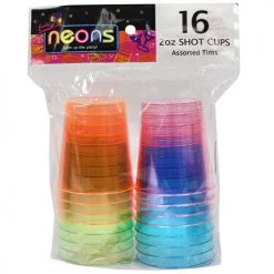 King Zak Plastic Neon 2oz Tumble Everyday Tableware