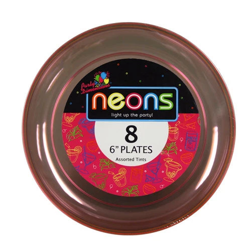 King Zak Plastic Neon Tableware<br />Size Options: 9inch Plate, 6inch Plate, 10oz Bowl And 6oz Bowl 6 King Zak Plastic Neon TablewareSize Options: 9inch Plate, 6inch Plate, 10oz Bowl And 6oz Bowl