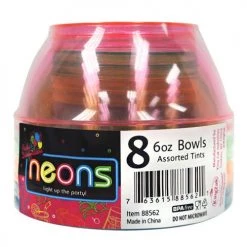 King Zak Plastic Neon TablewareSize Options: 9inch Plate, 6inch Plate, 10oz Bowl And 6oz Bowl