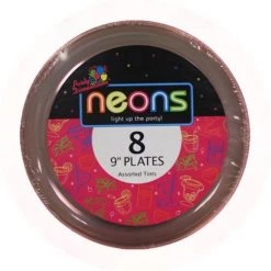 King Zak Plastic Neon TablewareSize Options: 9inch Plate, 6inch Plate, 10oz Bowl And 6oz Bowl