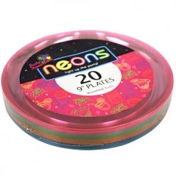 King Zak Plastic Neon TablewareSize Options: 9inch Plate, 6inch Plate, 10oz Bowl, And 6oz Bowl Tabletop