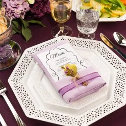 King Zak Tabletop Premium Extra Heavy Weight Plastic Lacetagon Dinnerware