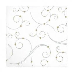 King Zak Premium Heavy Weight Paper Swirls And Pearls Dinnerware
