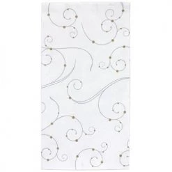 King Zak Premium Heavy Weight Paper Swirls And Pearls Dinnerware