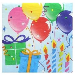 King Zak Premium Heavy Weight Paper Birthday Balloons TablewareSize Options: 9inch Plate, 7inch Plate, Lunch Napkin, 9oz Cup And 54inchx96inch Tablecover
