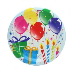 King Zak Premium Heavy Weight Paper Birthday Balloons TablewareSize Options: 9inch Plate, 7inch Plate, Lunch Napkin, 9oz Cup And 54inchx96inch Tablecover