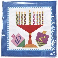 King Zak Premium Heavy Weight Paper Happy Chanukah TablewareSize Options: 10.25inch Plate, 7inch Plate, Lunch Napkin, Beverage Napkin And 54inchx96inch Tablecover Everyday Tableware