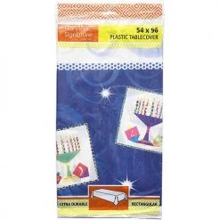 King Zak Premium Heavy Weight Paper Happy Chanukah TablewareSize Options: 10.25inch Plate, 7inch Plate, Lunch Napkin, Beverage Napkin And 54inchx96inch Tablecover Everyday Tableware