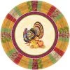 King Zak Premium Heavy Weight Paper Fall Turkey TablewareSize Options: 10.25inch Plate, 7inch Plate, Lunch Napkin And 54inchx96inch Tablecover