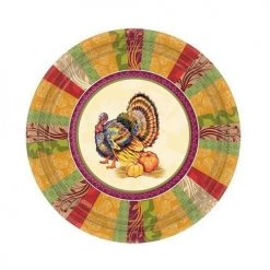 King Zak Premium Heavy Weight Paper Fall Turkey TablewareSize Options: 10.25inch Plate, 7inch Plate, Lunch Napkin And 54inchx96inch Tablecover