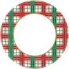 King Zak Everyday Tableware Premium Heavy Weight Paper Christmas Plaid TablewareSize Options: 10inch Plate, 7inch Plate, Lunch Napkin, Beverage Napkin, 9oz Cup And 54inchx96inch Tablecover
