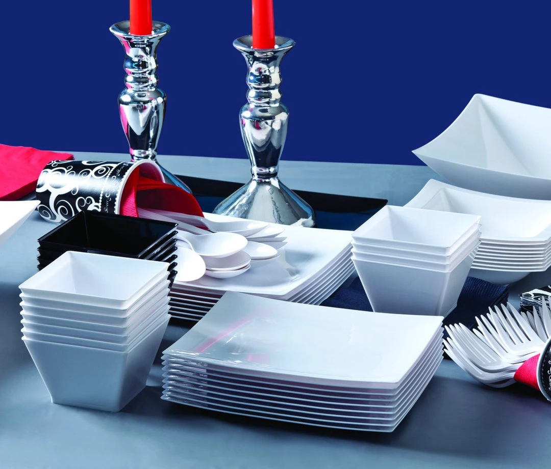 King Zak Premium Extra Heavy Weight Plastic Rectangle Servingware 3 King Zak Premium Extra Heavy Weight Plastic Rectangle Servingware