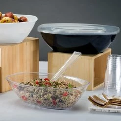 King Zak Premium Heavy Weight Plastic Luau Serving Bowl Disposable Dinnerware Bowls