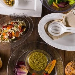 King Zak Premium Extra Heavy Weight Plastic Pebbled Servingware Disposable Dinnerware Bowls