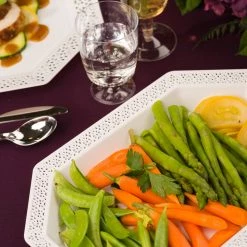 King Zak Premium Extra Heavy Weight Plastic Lacetagon Servingware