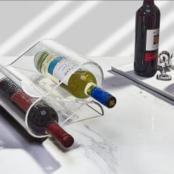 King Zak Acrylic Wine Rack Three Bottle Holder Lillian Table Settings