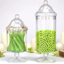 King Zak Premium Heavy Weight Plastic Apothecary JarSize Options: X-Large Jar, And Large Jar