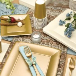King Zak Premium Extra Heavy Weight Paper Square Dinnerware